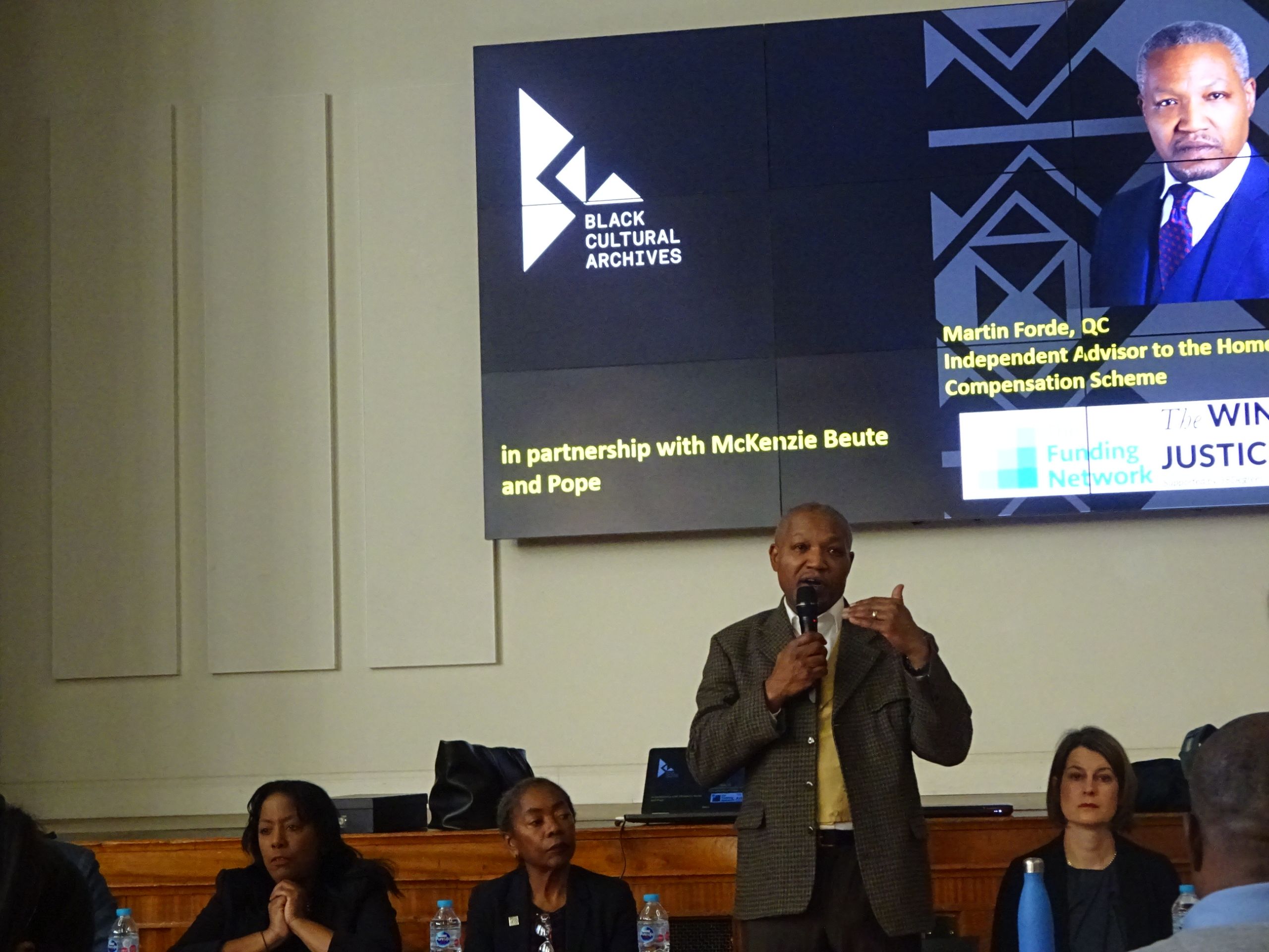 Martin Ford QC speaking at a public meeting in Brixton earlier this year