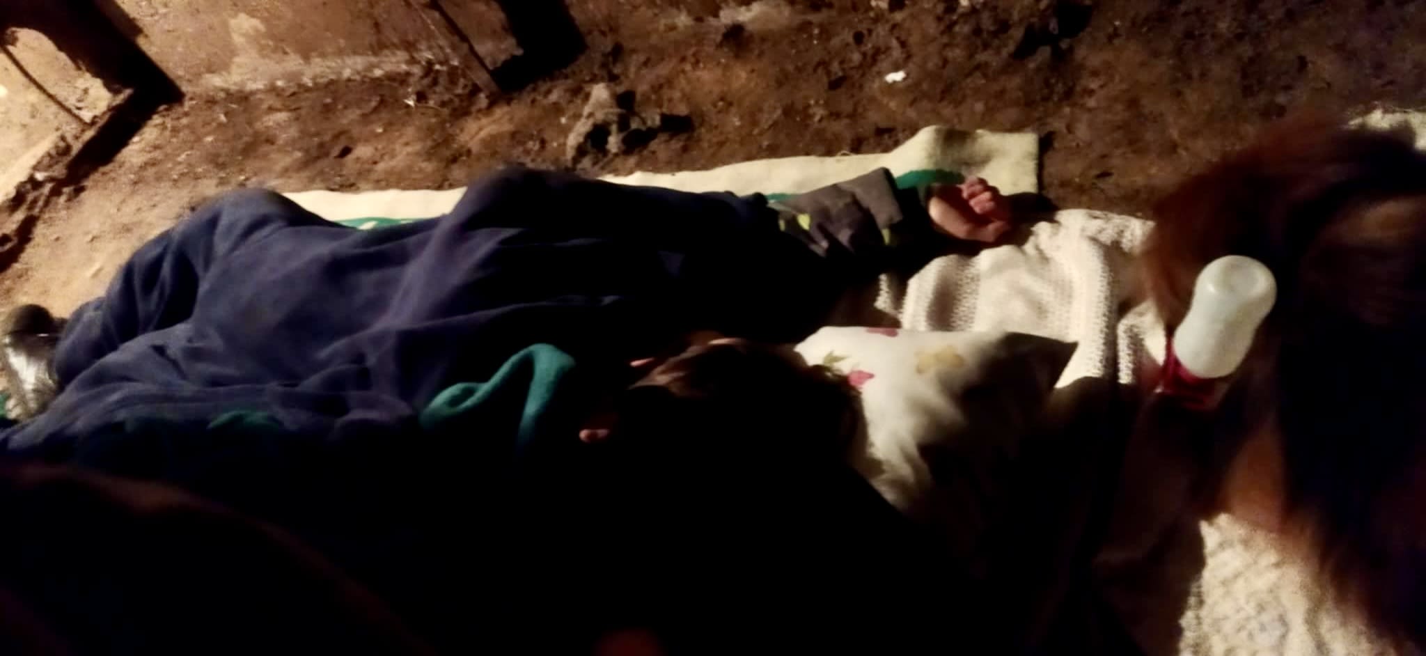 The family spent many nights in people's basements. Image credit: Olena Gushul 